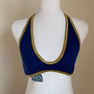 Free People Navy and Gold Trim Bralette